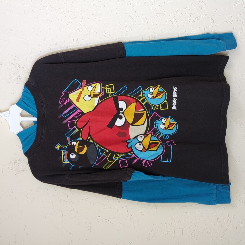 3/$20🌟Fifth Sun Angry Birds Black & Blue Two-Tone Long Sleeve Hoodie Size 10/12